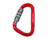 Fusion Eureka Aluminum Modified D 3-Stage Auto-Lock 28kN Red Carabiner