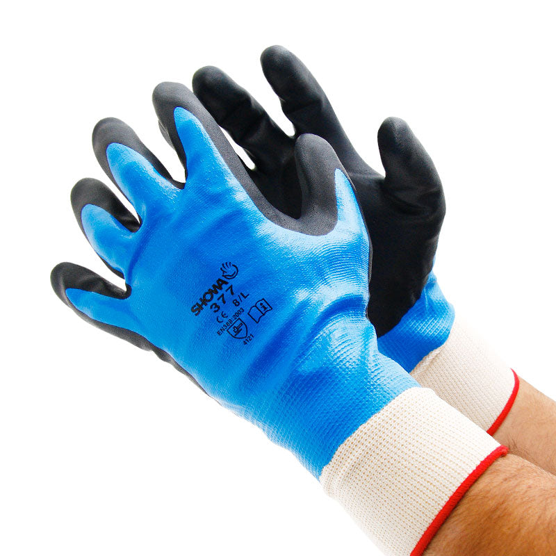 Showa Atlas 377 Foam Grip Fully Dipped Nitrile Glove