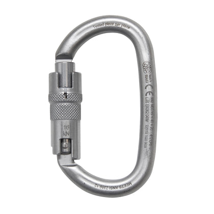 KONG Ovalone ANSI Carbon Steel Oval 3 Stage Autoblock Silver 40kN Carabiner