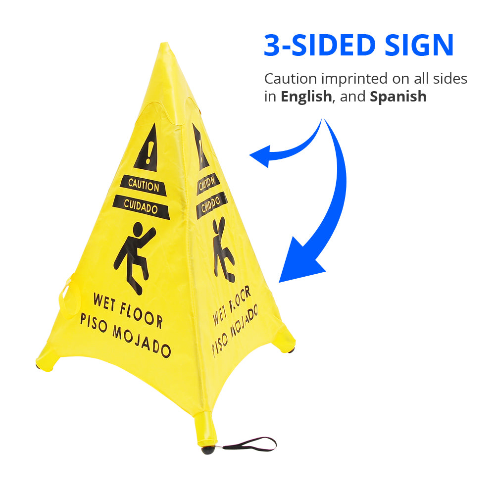 Mop, Bucket and Caution Wet Floor Stock Photo - Image of spanish