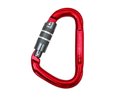 Fusion Eureka Aluminum Modified D 3-Stage Auto-Lock 28kN Red Carabiner